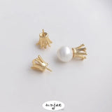 14K Crown Half Hole Bead Holder Pendant - DIY Jewelry Accessory