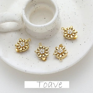 14K Plating Real Flowers Zircon Clasp DIY Necklace Bracelet Material