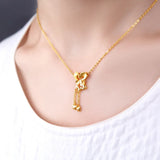 14K Pure 3D Golden Butterfly Necklace for Women Mom 999 Necklace Chain