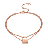 14K Rose Bracelets Double Layer Snake Chain Charm Topza Bracelets for Women