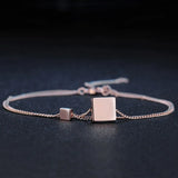 14K Rose Bracelets Double Layer Snake Chain Charm Topza Bracelets for Women