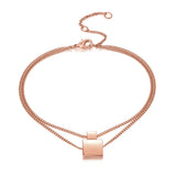 14K Rose Bracelets Double Layer Snake Chain Charm Topza Bracelets for Women