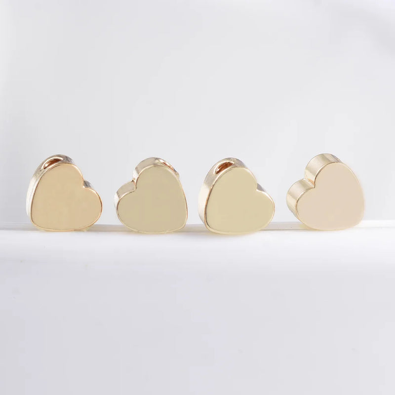 14K Real Filled 5MM Heart Necklace Bracelet Beads for Jewelry Making