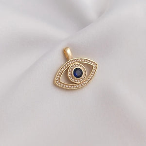 14K CZ Eye Charms Pendants for Jewelry Making