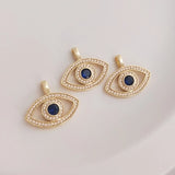 14K CZ Eye Charms Pendants for Jewelry Making