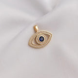 14K CZ Eye Charms Pendants for Jewelry Making