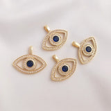 14K CZ Eye Charms Pendants for Jewelry Making