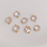 14K Real Filled Copper Zircon Charms Pendants DIY Jewelry Making