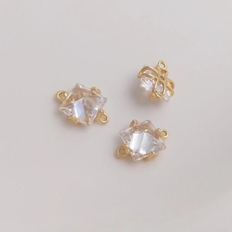 14K Real Filled Copper Zircon Charms Pendants DIY Jewelry Making