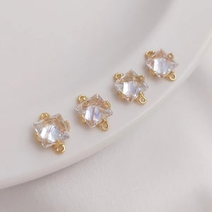 14K Real Filled Copper Zircon Charms Pendants DIY Jewelry Making