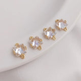 14K Real Filled Copper Zircon Charms Pendants DIY Jewelry Making