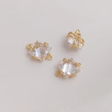 14K Real Filled Copper Zircon Charms Pendants DIY Jewelry Making