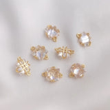 14K Real Filled Copper Zircon Charms Pendants DIY Jewelry Making
