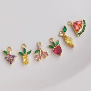 14K Real Filled Copper Fruit Charms Pendants DIY Jewelry Making