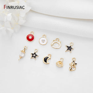 14K Gold Plated Brass Charms Earrings Pendants for Jewelry Making