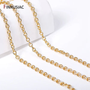 14K Gold Plated Cable Chain 4mm*3mm DIY Necklace Chain, Jewelry Making Supplies