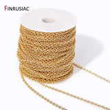 14K Gold Plated Cable Chain 4mm*3mm DIY Necklace Chain, Jewelry Making Supplies