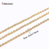 14K Gold Plated Cable Chain 4mm*3mm DIY Necklace Chain, Jewelry Making Supplies