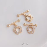 14K Gold Plated Feather Buckles Lobster Clasps Hooks DIY Jewelry Findings