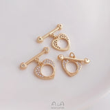 14K Gold Plated Feather Buckles Lobster Clasps Hooks DIY Jewelry Findings