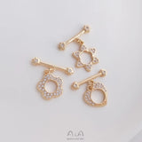 14K Gold Plated Feather Buckles Lobster Clasps Hooks DIY Jewelry Findings