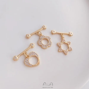 14K Gold Plated Feather Buckles Lobster Clasps Hooks DIY Jewelry Findings