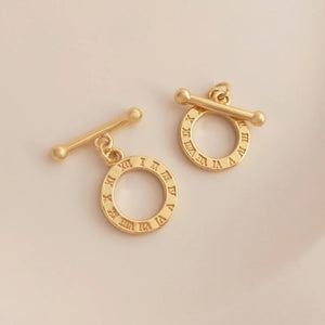 14K Plated Copper Feather Buckles Round Clasps Hooks DIY Jewelry Findings