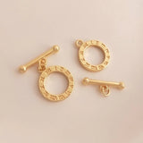14K Plated Copper Feather Buckles Round Clasps Hooks DIY Jewelry Findings