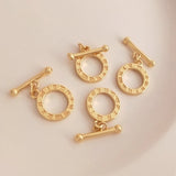 14K Plated Copper Feather Buckles Round Clasps Hooks DIY Jewelry Findings