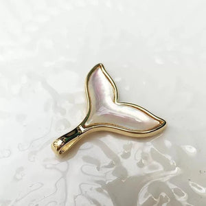 14K Plated Copper Shell Fish Tail Earrings Charms Necklace Pendants