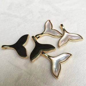 14K Plated Copper Shell Fish Tail Earrings Charms Necklace Pendants