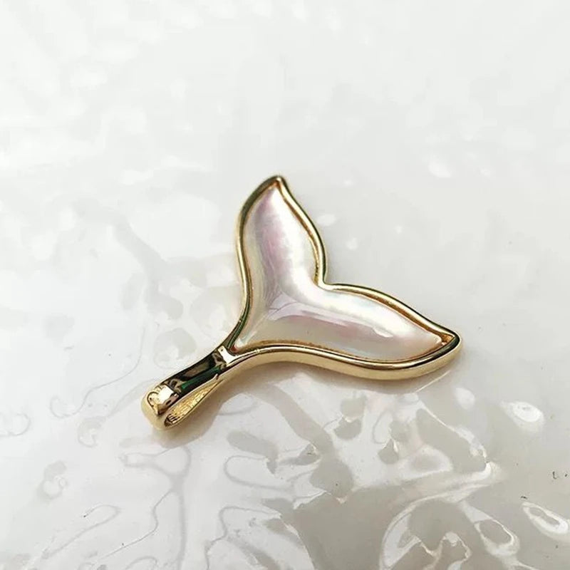 14K Plated Copper Shell Fish Tail Earrings Charms Necklace Pendants