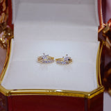 14K Plated Star Crystal Stud Earrings for Woman