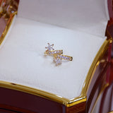 14K Plated Star Crystal Stud Earrings for Woman