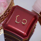 14K Plated Star Crystal Stud Earrings for Woman