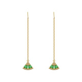 14K Green Zircon Scallop Pendant Earrings for Prom Party