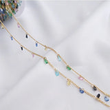 14K Plated CZ Drop Pendant Bracelet Necklace Chain for DIY Jewelry Making