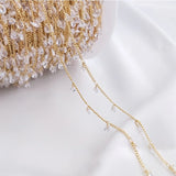 14K Plated CZ Drop Pendant Bracelet Necklace Chain for DIY Jewelry Making