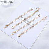 14K Gold Plated Jewelry Extension Chains Love Pendant DIY Necklace Bracelet