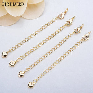 14K Gold Plated Jewelry Extension Chains Love Pendant DIY Necklace Bracelet