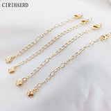 14K Gold Plated Jewelry Extension Chains Love Pendant DIY Necklace Bracelet