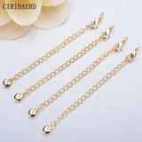 14K Gold Plated Jewelry Extension Chains Love Pendant DIY Necklace Bracelet