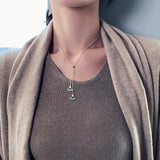 14K Plated Green Zircon Scallop Pendant Necklace for Women