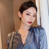14K Plated Green Zircon Scallop Pendant Necklace for Women