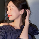 Korea Jewelry Zircon Letter D Earrings Women's Party Earrings