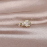 14K Real Plating Zircon Leopard Ring Women's Adjustable Earrings