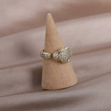 14K Real Plating Zircon Leopard Ring Women's Adjustable Earrings