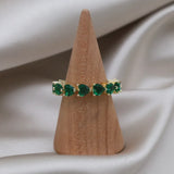 14K Gold Plated Green Zircon Love Ring Adjustable for Women