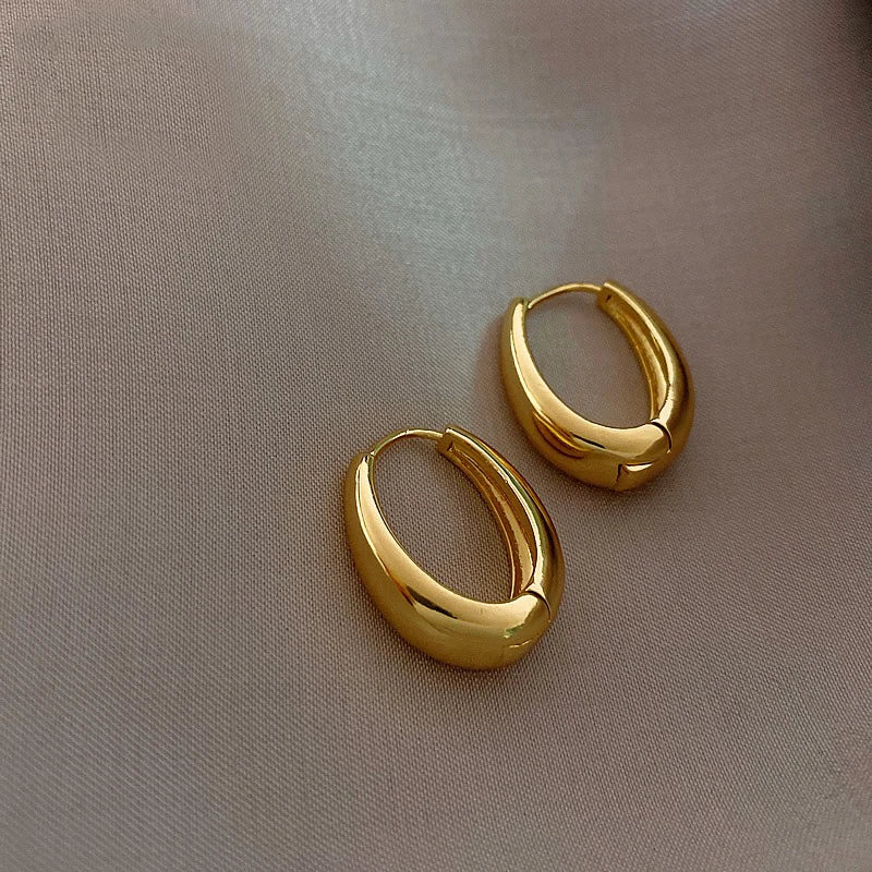 14K Real Plating Korea Jewelry Geometric Earrings Women's Work Accessory