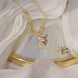 14K CZ Heart Chain Pendant Necklaces for Women Crystal Star Necklaces